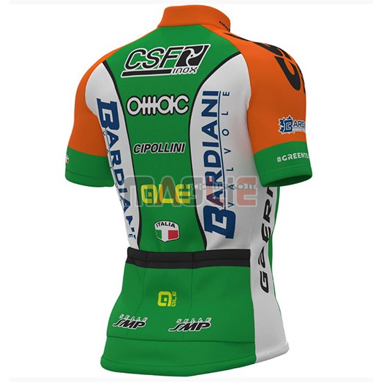 2018 Maglia Bardiani Csf Manica Corta Verde e Bianco